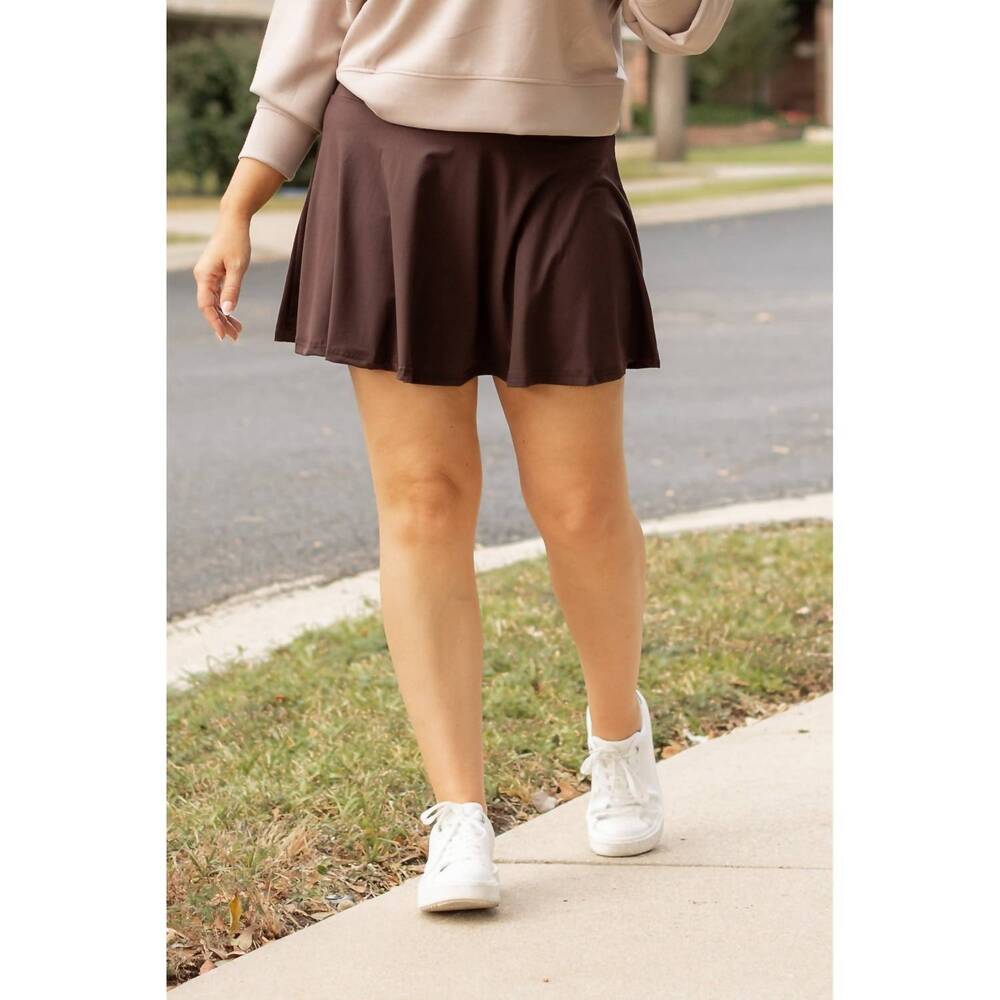 NEW JULIA ROSE britt skort in brown